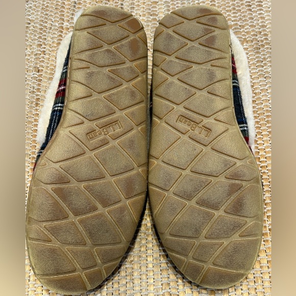 LL BEAN s6.5-7 gorgeous grey plaid slippers-look new-Barely worn-shearling lined - Picture 7 of 7